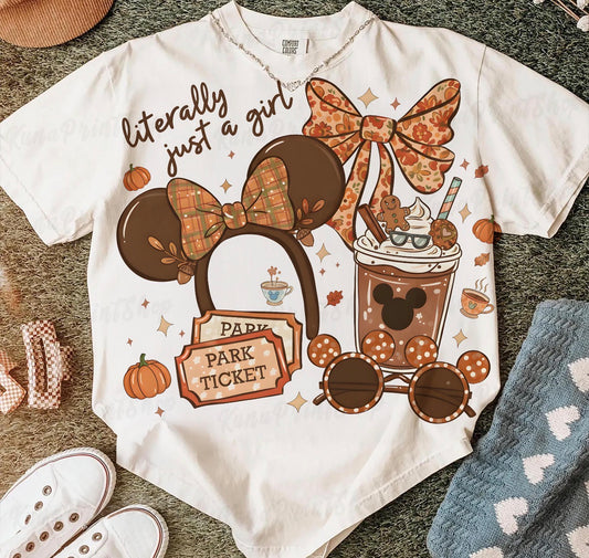 literally just a girl mouse beige tee