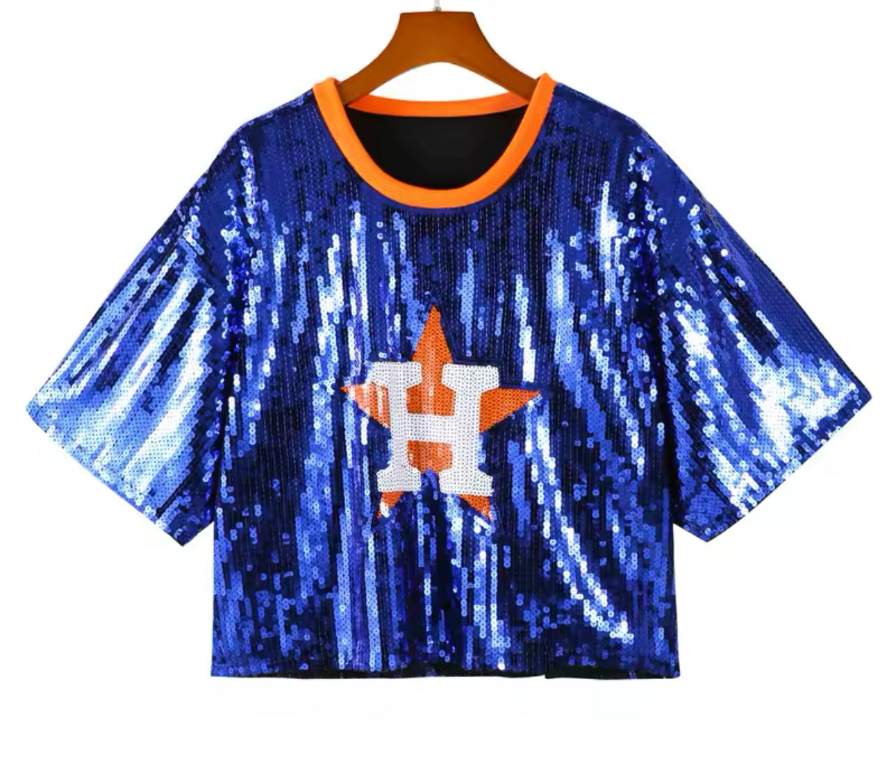 Sequined BLUE with H Shirt ONE SIZE