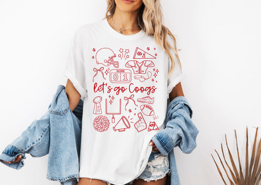 let’s go coogs white tee