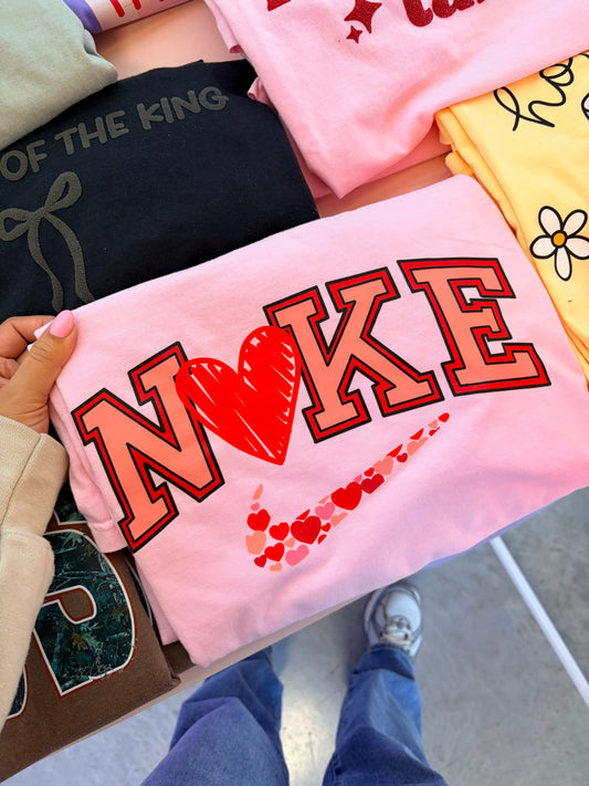 nike heart pink tee