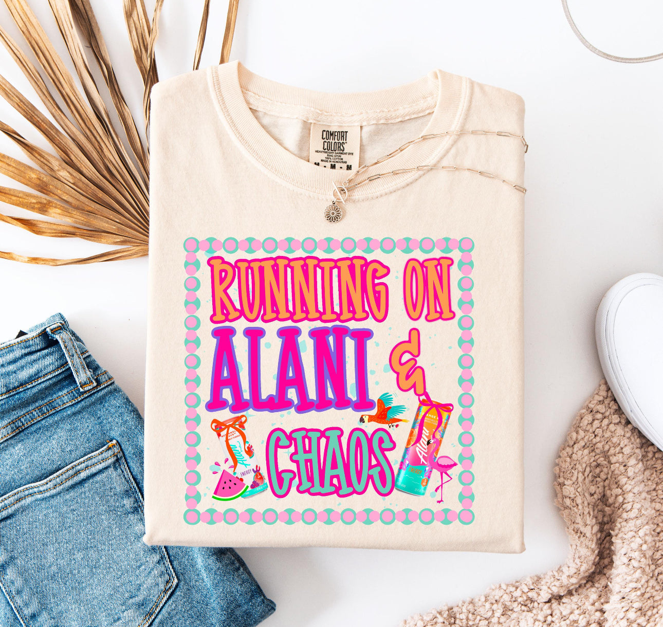 Running on Alani & Chaos beige tee