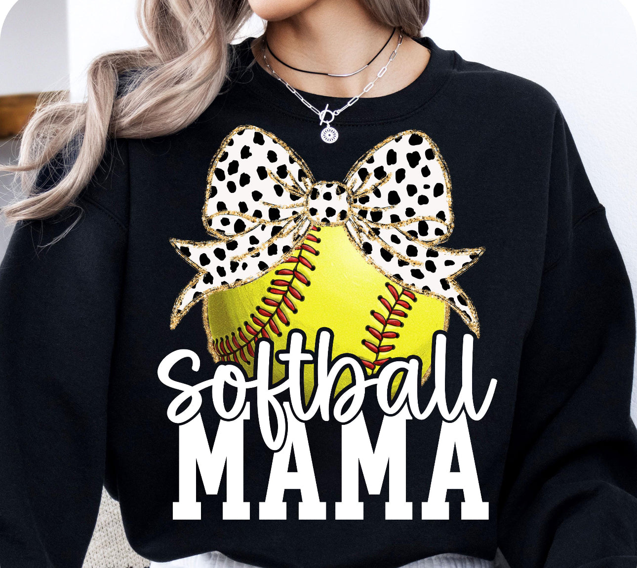 Softball mama black tee