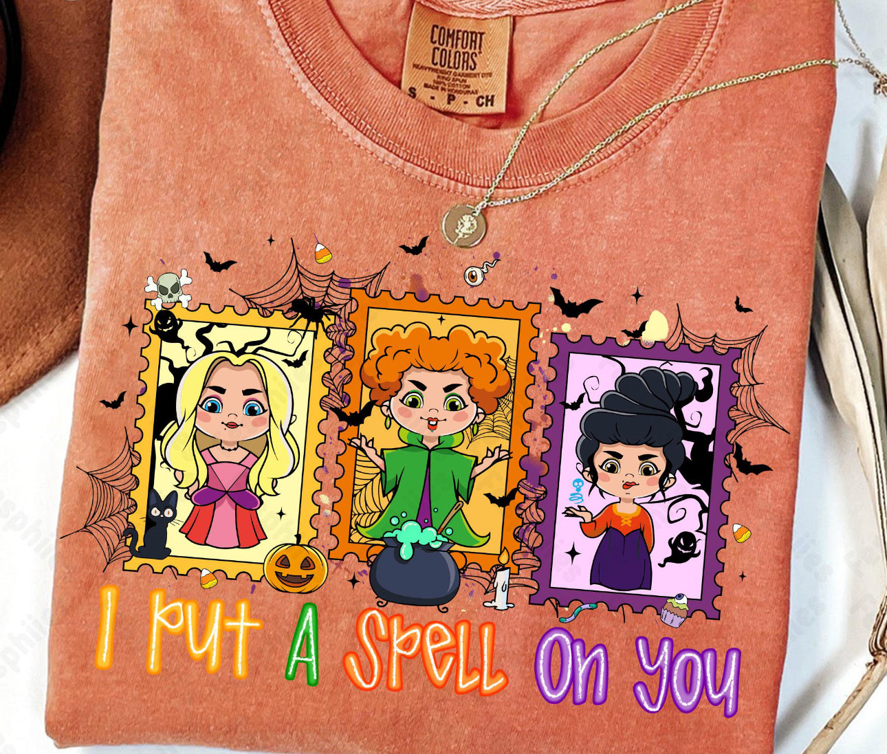 i put a spell on you orange tee