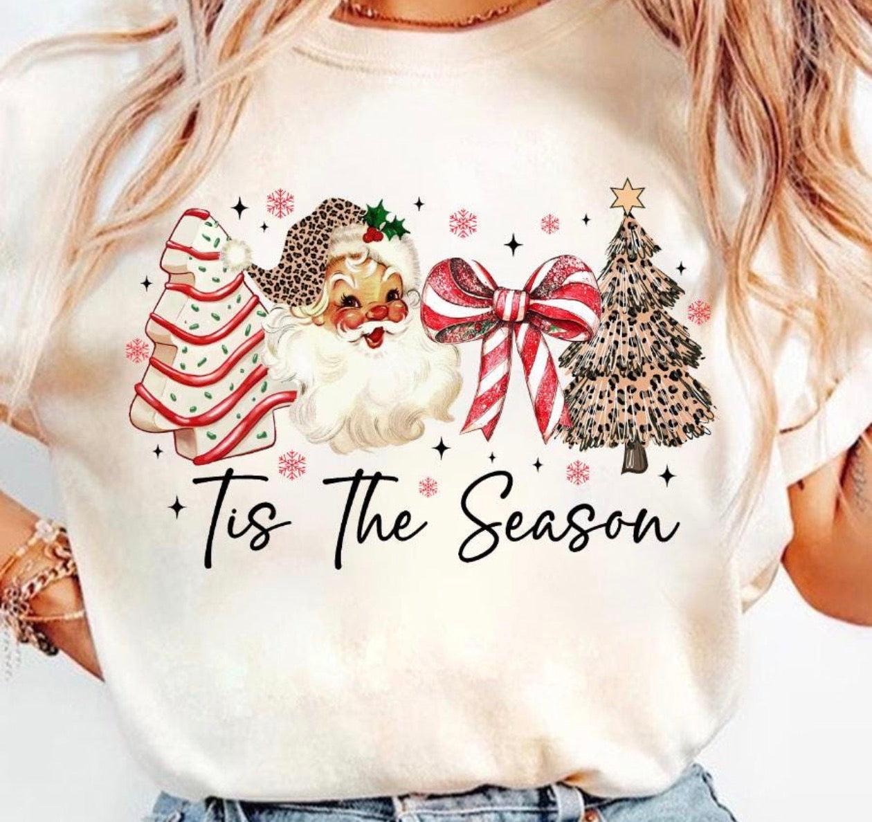 tis the season beige tee