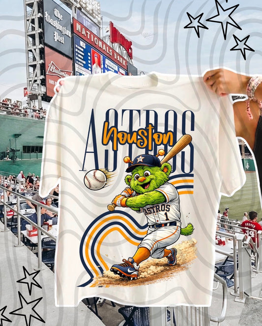 Astros Houston Baseball Orbit  Beige tee