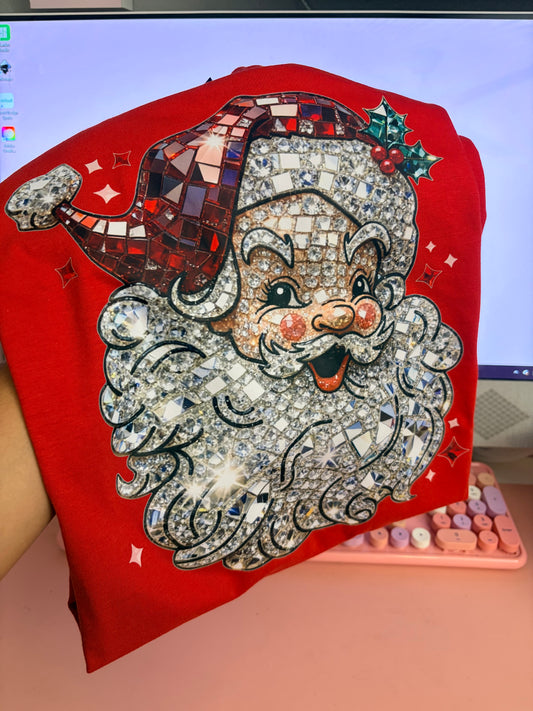 glitter santa red sweatshirt