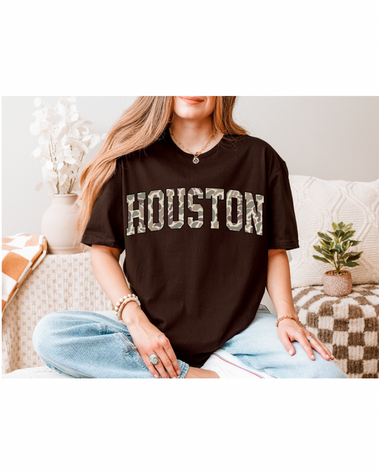 Houston camo brown tee