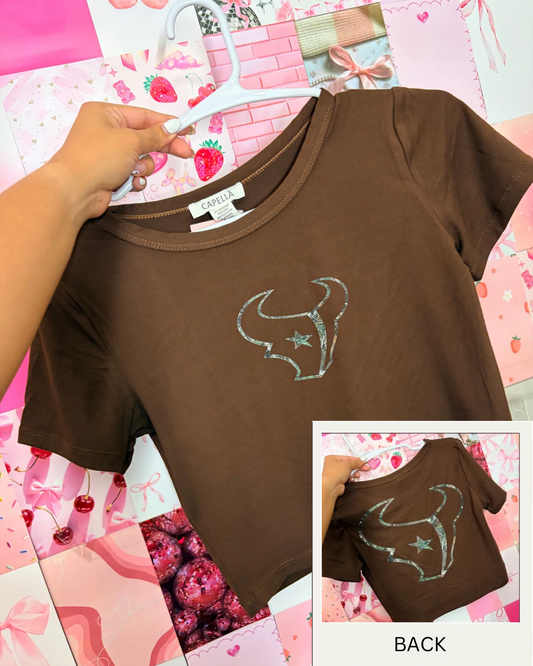 texans camo brown crop