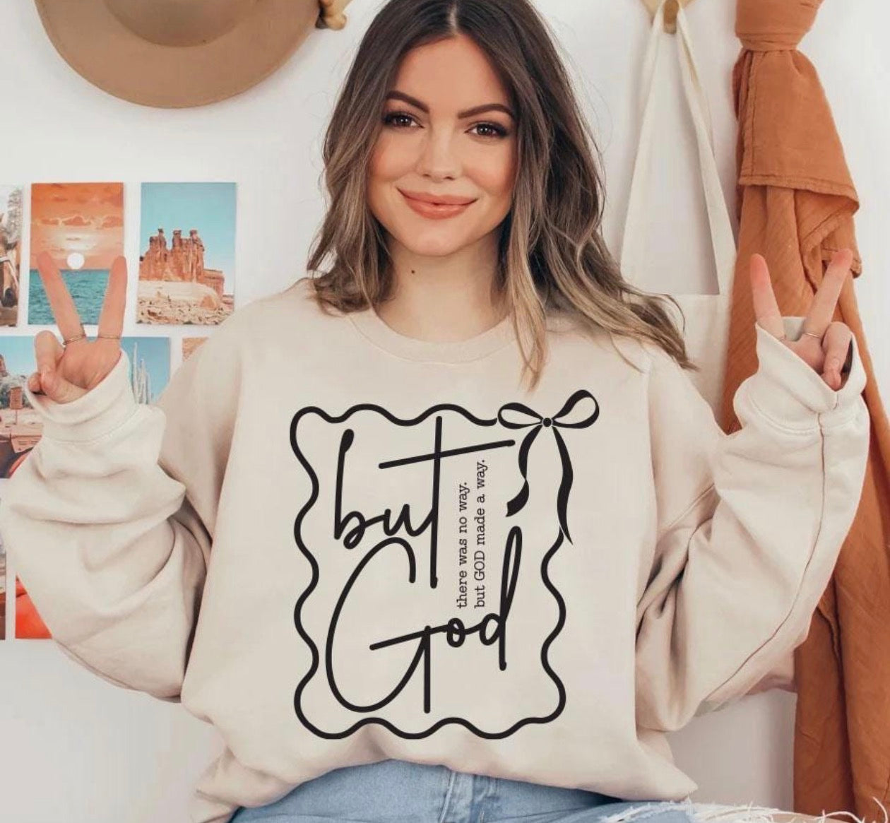but God beige sweatshirt