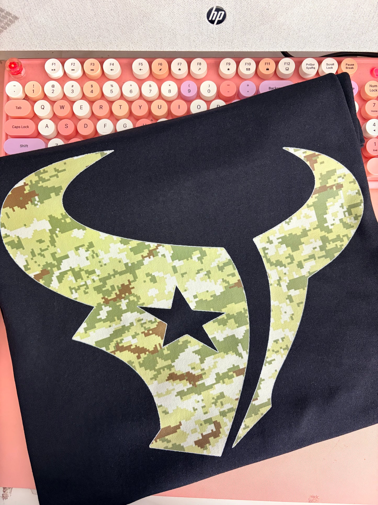 texans camo black tee