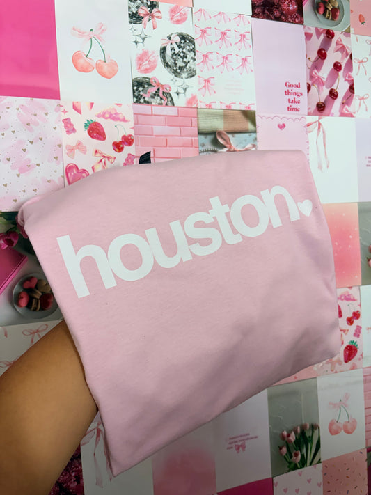 houston w heart pink shirt