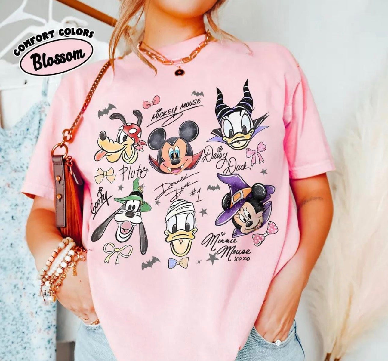 mouse and friends pink tee