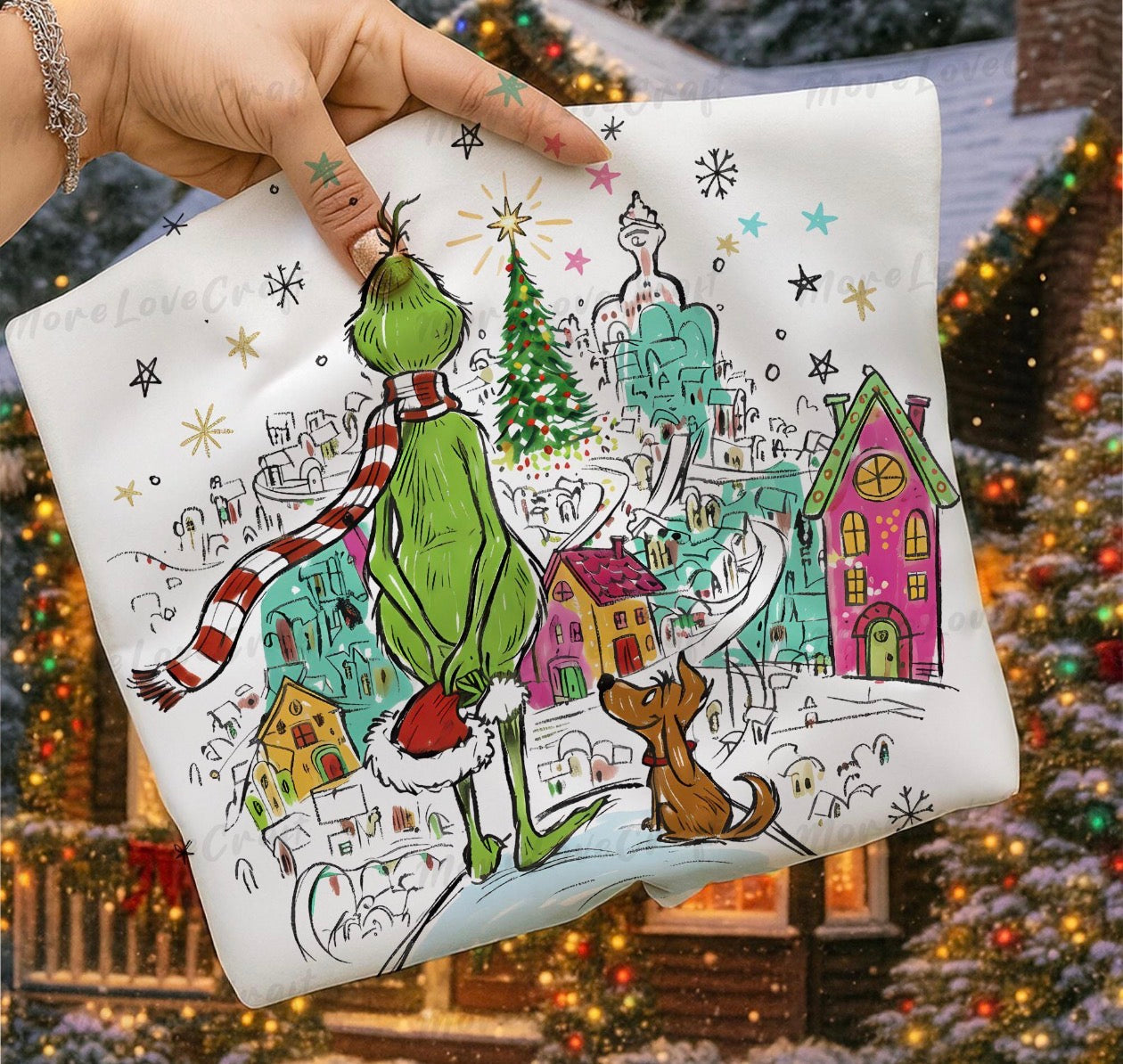 grinch white tee