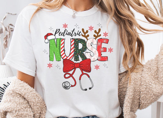peds nurse white tee