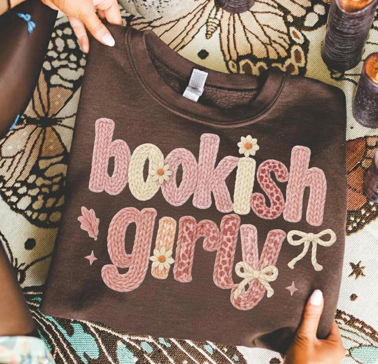 bookish girly brown tee