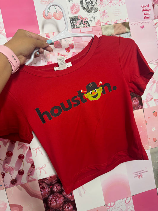 Houston orbit red crop top