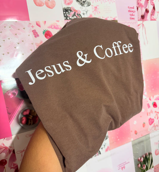 Jesus & Coffee Brown Tee