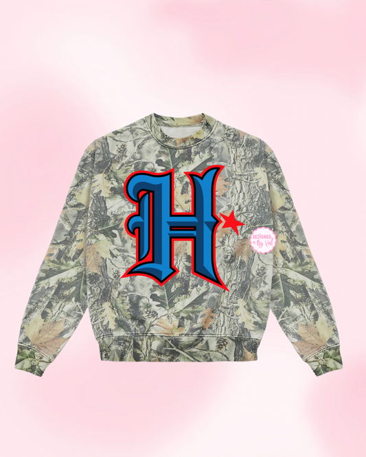H Texans  camo SWEATSHIRT