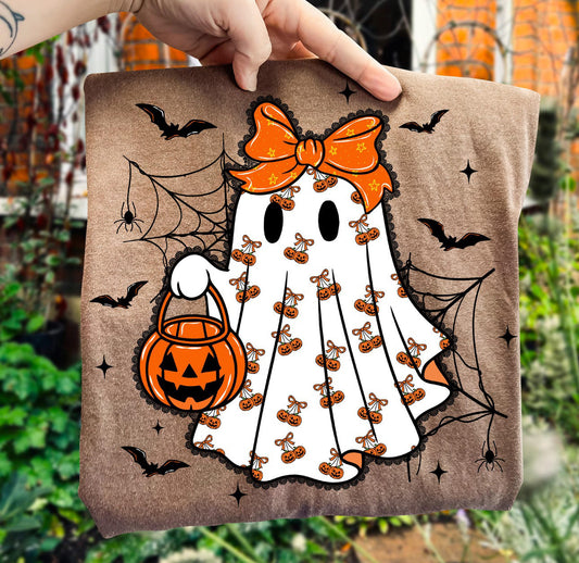 cute ghost brown tee