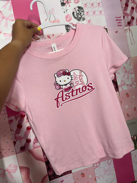 houston astros x hk pink baby tee