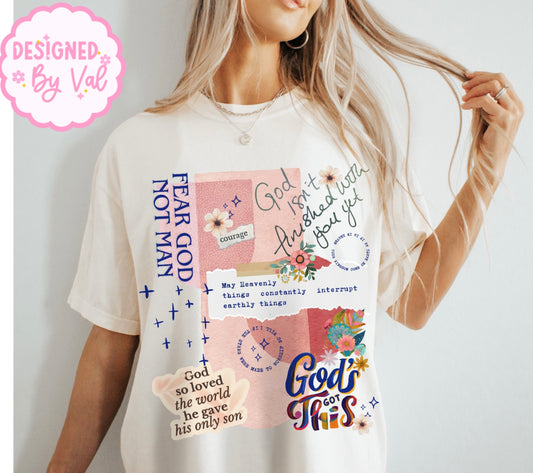 God’s not finished with you beige tee