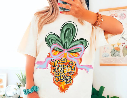 Happy Easter Carrot :  beige tee