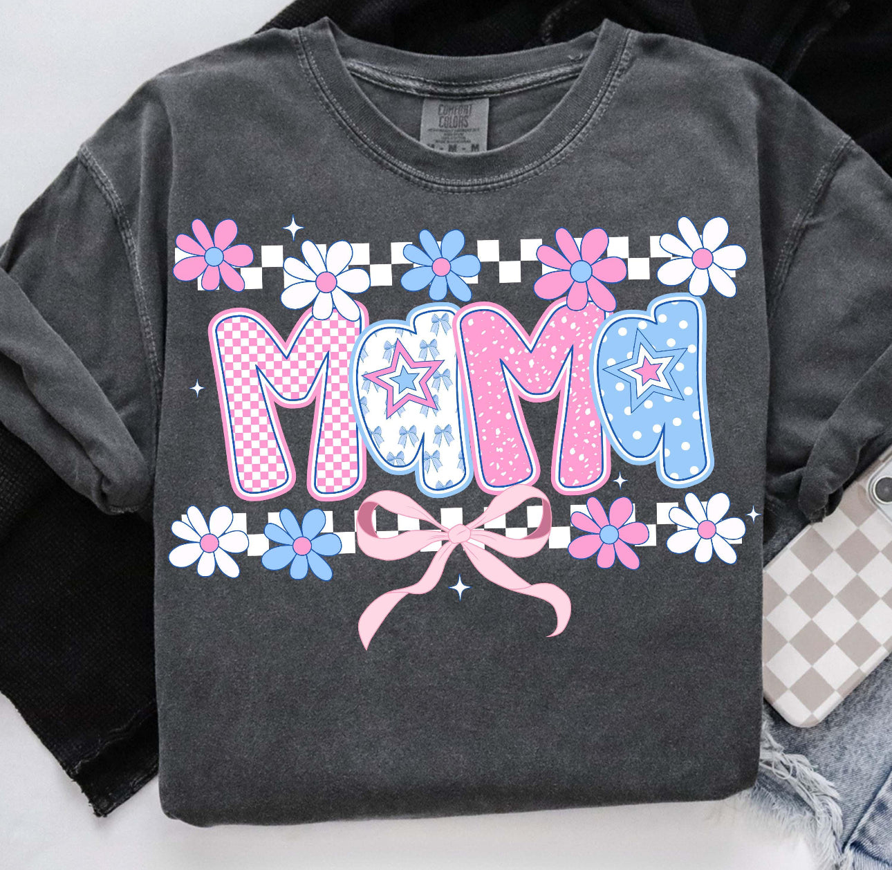 Mama Flowers ( Charcoal Tee )