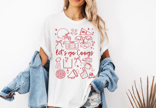 let’s go coogs white tee