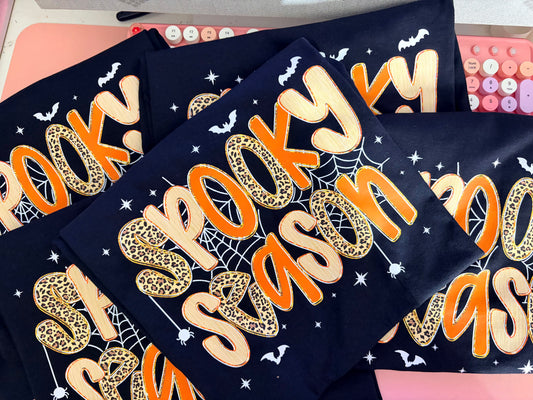 spooky season black tee