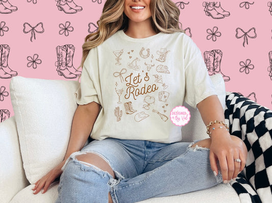 let’s rodeo beige tee