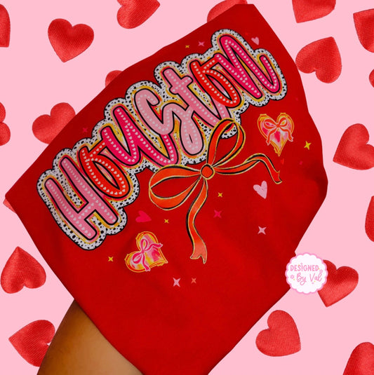 houston hearts red tee