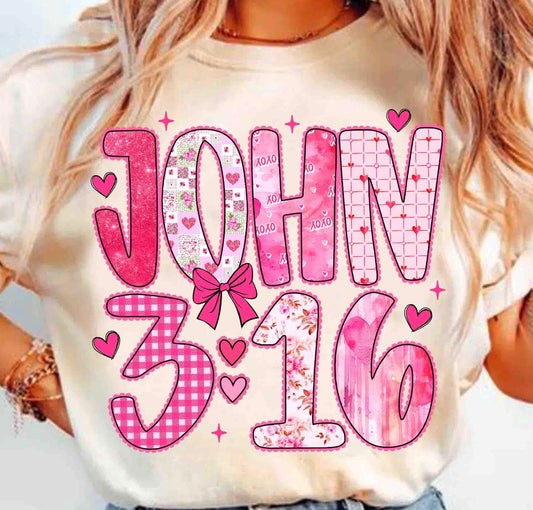 john 3:16 beige tee