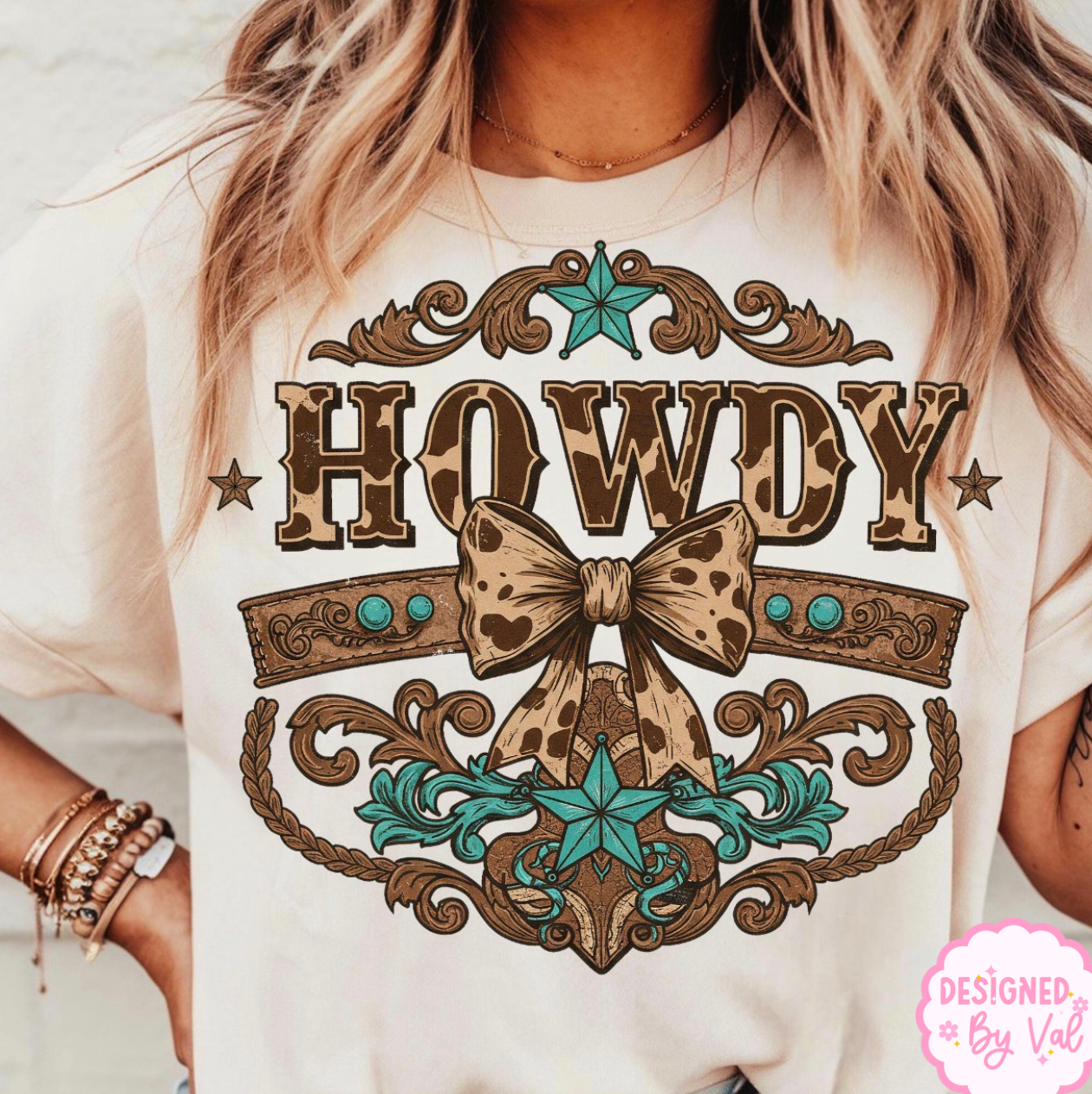 howdy beige tee