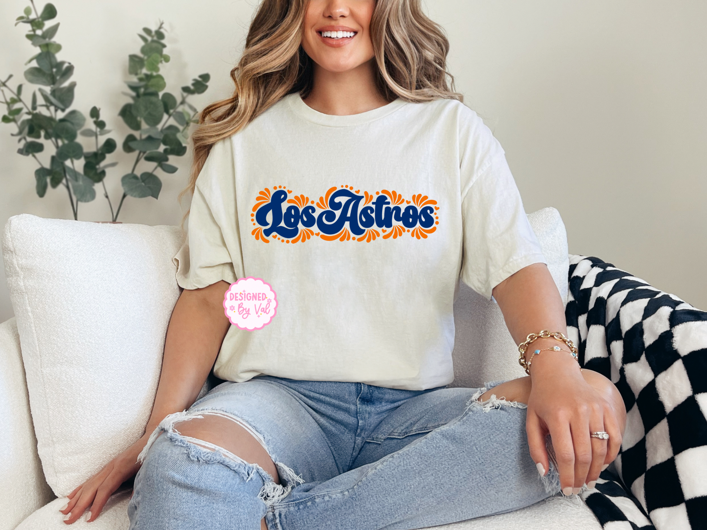 Los Astr** Beige tee