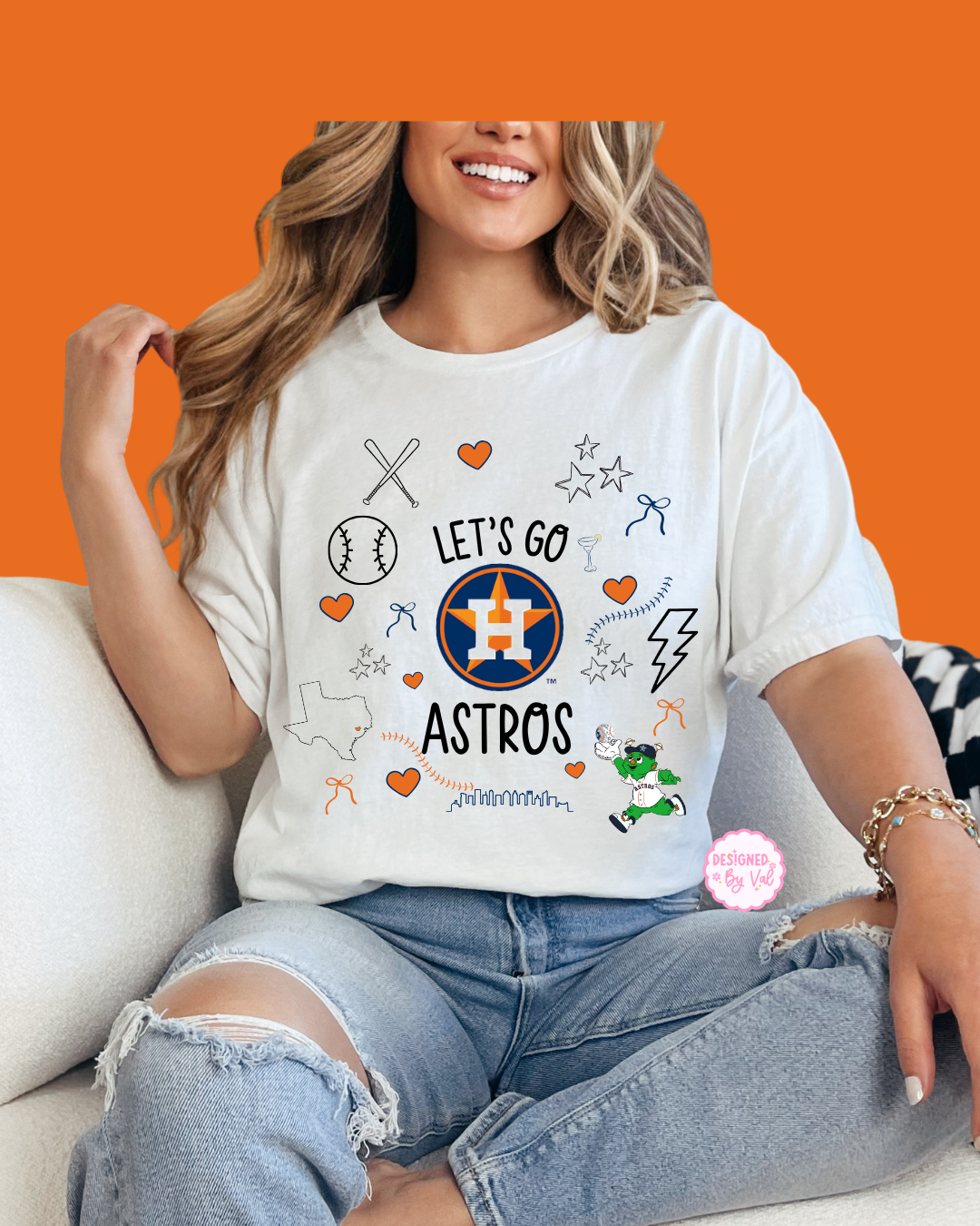 Let’s go Astros White Tee
