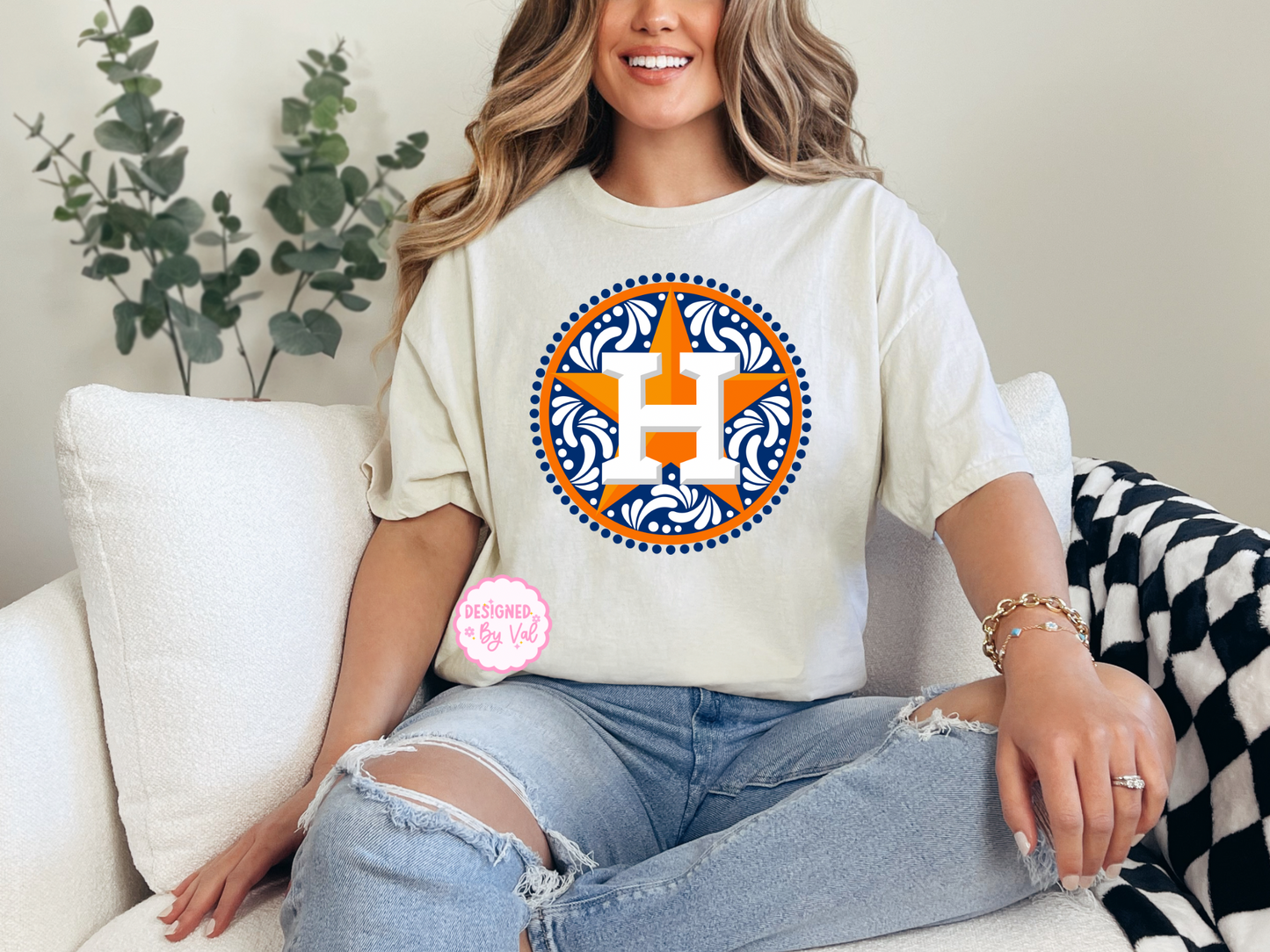 Houston Talavera blue star ( BEIGE TEE)
