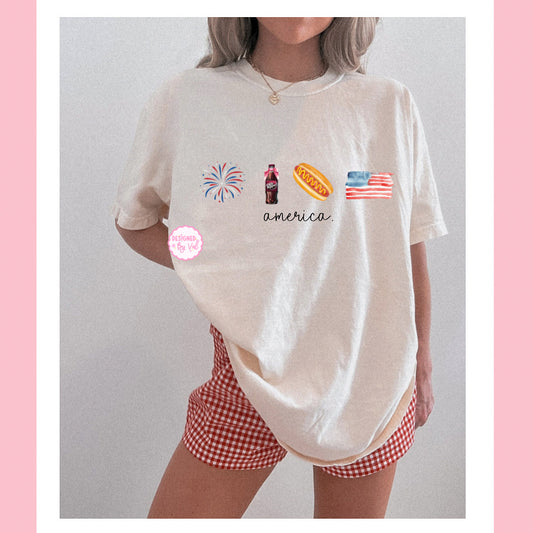 America beige tee