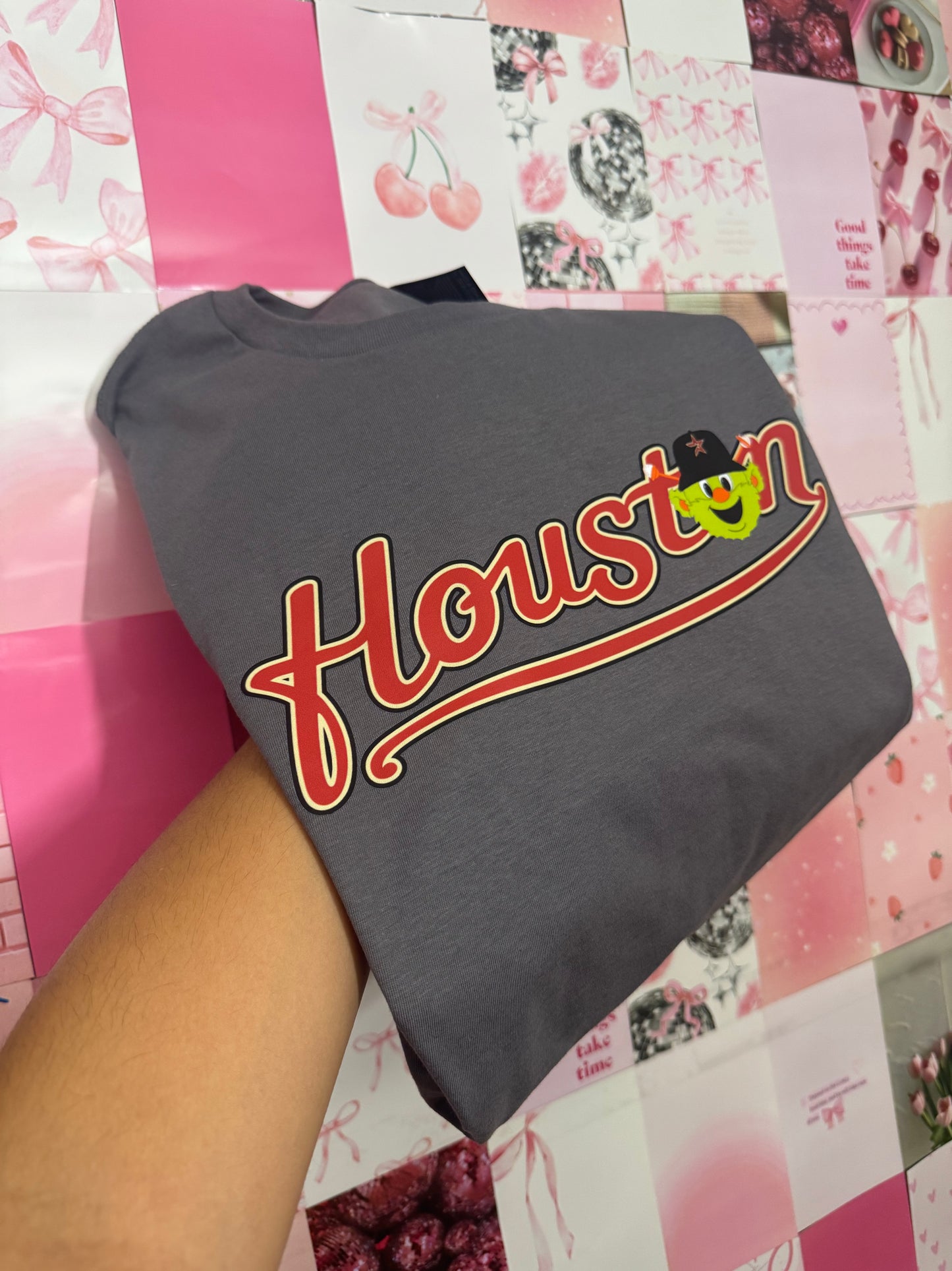 Houston w/ orbit charcoal tee